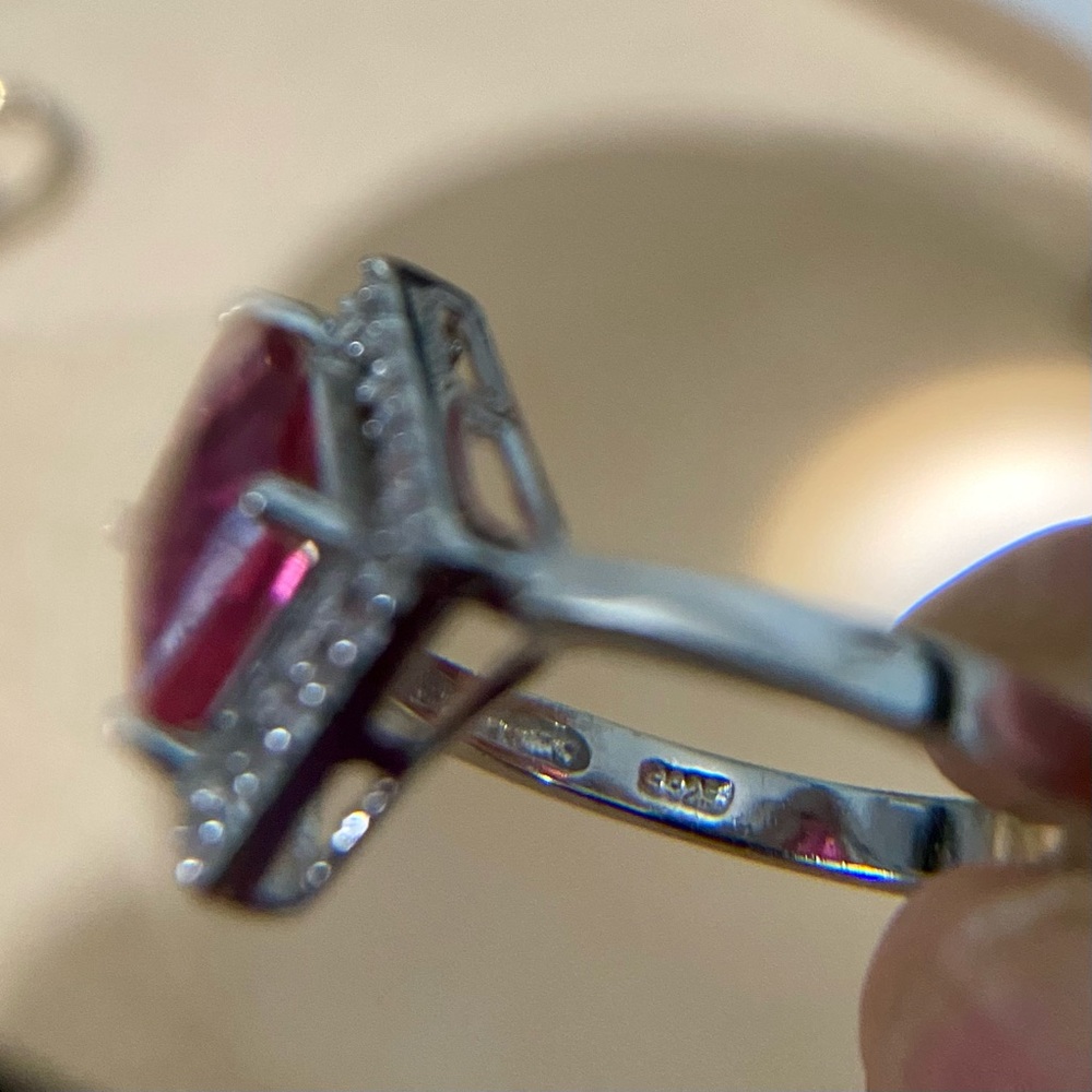 2ct Ruby & Topaz 925 With Diamond Accent Solid St… - image 4